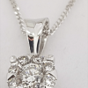 9ct White Gold Diamond Cluster Pendant