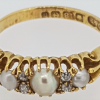 Vintage 18ct cultured Pearl and Diamond ring
