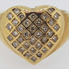 Vintage 9ct Diamond Heart cluster ring