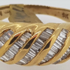 Vintage 9ct Diamond 5 row diagonal set ring