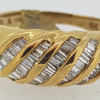 Vintage 9ct Diamond 5 row diagonal set ring - Image 2