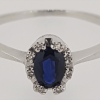Preloved : 18ct white gold Sapphire and Diamond cluster ring