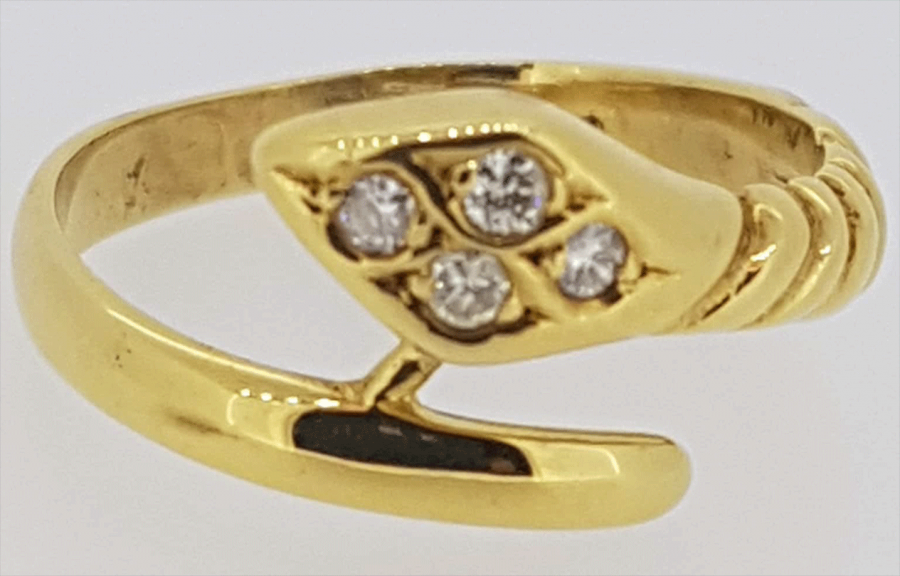 Vintage 18ct Diamond Snake ring