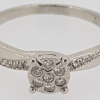 Preloved: 9ct white gold Diamond cluster with Diamond shoulders