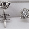 9ct White Gold Diamond cluster stud earrings - Image 3