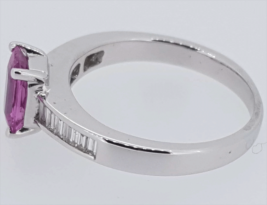 18ct White Gold Pink Sapphire and Diamond Ring - Image 2
