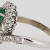 18ct White Gold Pear Cut Emerald and Diamond Ring - Image 3