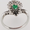 18ct White Gold Pear Cut Emerald and Diamond Ring - Image 4