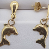 9ct Yellow gold Dolphin drop earrings - Image 2