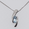 Preloved: 9ct white gold blue topaz pendant