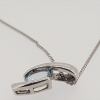 Preloved: 9ct white gold blue topaz pendant - Image 2