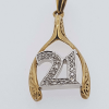 Preloved 9ct Gold Diamond Wishbone 21 Pendant