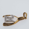 Preloved 9ct Gold Diamond Wishbone 21 Pendant - Image 3